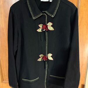 Breckenridge Black Jacket with Floral Accents